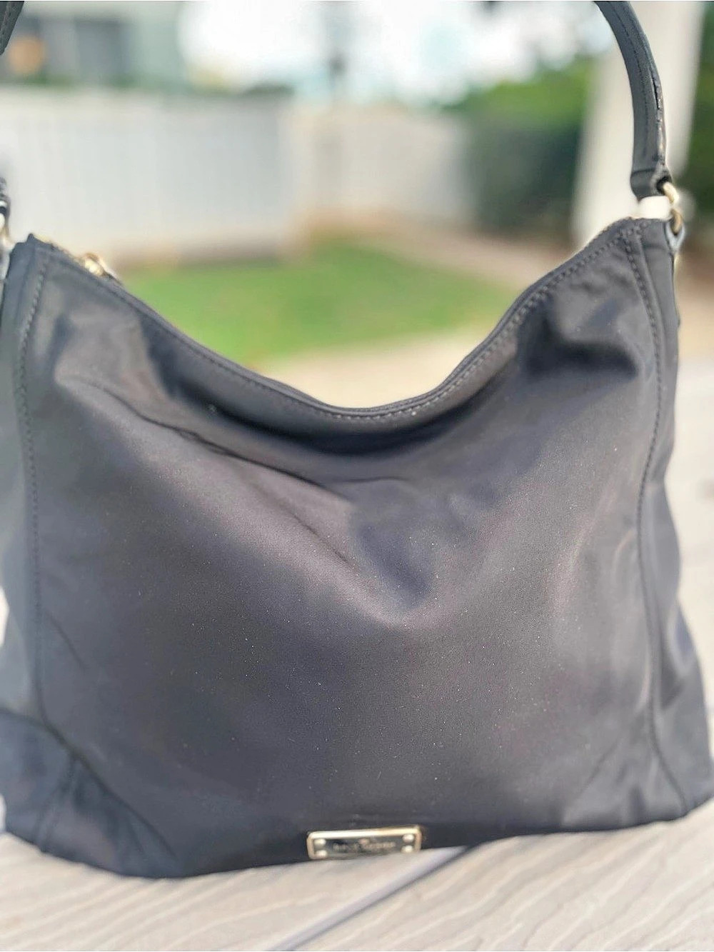 Kate Spade Black Nylon Shoulder Hobo Bag